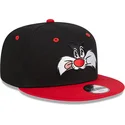 new-era-flat-brim-sylvester-9fifty-looney-tunes-black-and-red-snapback-cap