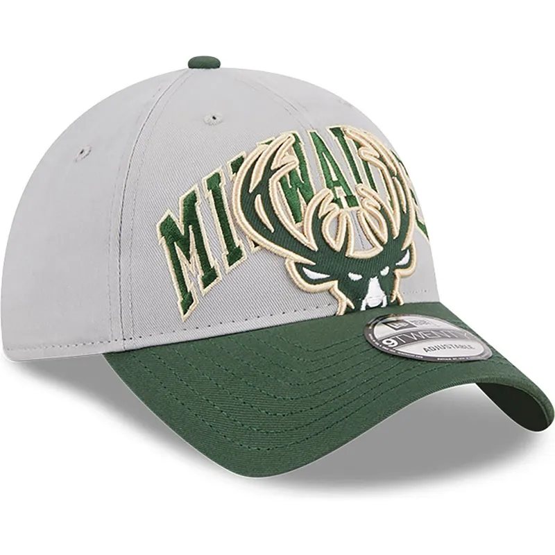 lippikset-kaareva-harmaa-saadettava-nauha-9twenty-tip-off-2023-milwaukee-bucks-nba-new-era