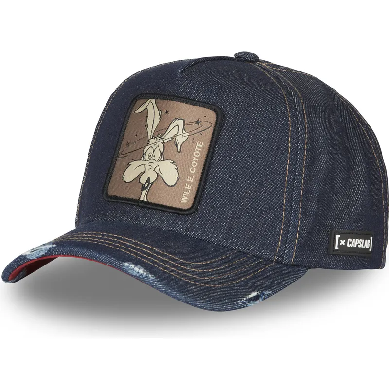 lippikset-kaareva-laivastonsininen-snapback-denim-loo8-coy1-kojootti-looney-tunes-capslab