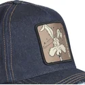 lippikset-kaareva-laivastonsininen-snapback-denim-loo8-coy1-kojootti-looney-tunes-capslab