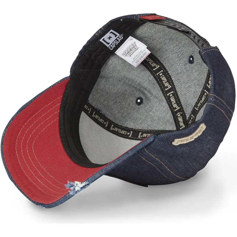 lippikset-kaareva-laivastonsininen-snapback-denim-loo8-coy1-kojootti-looney-tunes-capslab