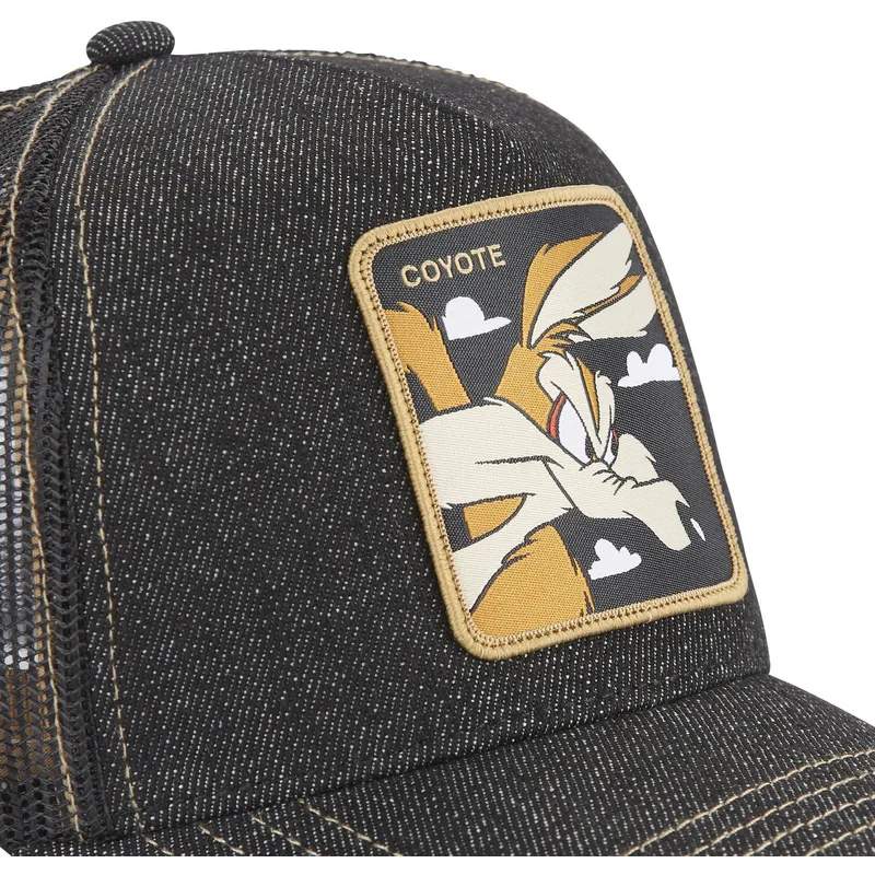 lippikset-kaareva-rekka-musta-snapback-denim-loo8-coy2-kojootti-looney-tunes-capslab