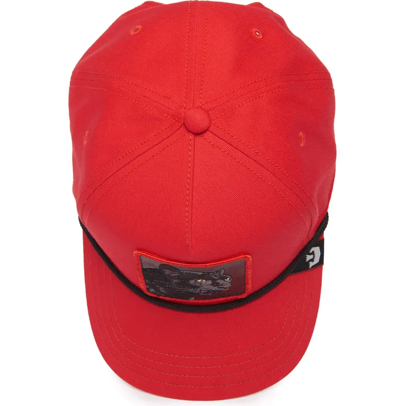 lippikset-kaareva-punainen-snapback-panther-100-the-farm-all-over-canvas-the-farm-goorin-bros