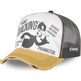 Capslab Daffy Duck LOO8 DUC1 Looney Tunes White, Black and Yellow Trucker Hat