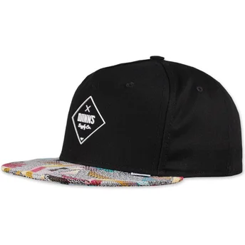 Lippikset litteä musta snapback Rubber Aztek Djinns