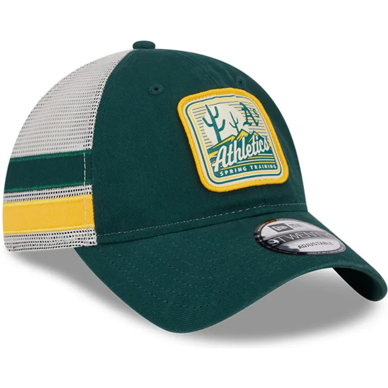 lippikset-kaareva-rekka-vihrea-snapback-9twenty-stripe-oakland-athletics-mlb-new-era