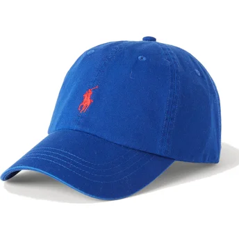 Lippikset kaareva sininen säädettävä nauha Cotton Chino Classic Sport Polo Ralph Lauren