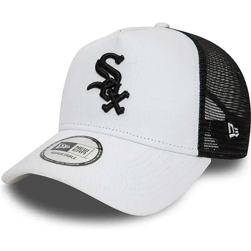 lippikset-kaareva-rekka-valkoinen-snapback-a-frame-league-essential-chicago-white-sox-mlb-new-era