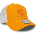 lippikset-kaareva-rekka-oranssi-snapback-a-frame-league-essential-new-york-yankees-mlb-new-era