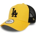 lippikset-kaareva-rekka-keltainen-snapback-a-frame-league-essential-los-angeles-dodgers-mlb-new-era