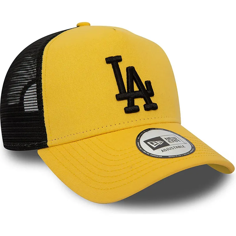 lippikset-kaareva-rekka-keltainen-snapback-a-frame-league-essential-los-angeles-dodgers-mlb-new-era