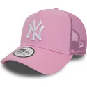 lippikset-kaareva-rekka-vaaleanpunainen-snapback-a-frame-league-essential-new-york-yankees-mlb-new-era
