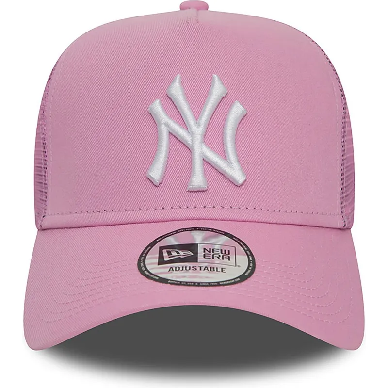 lippikset-kaareva-rekka-vaaleanpunainen-snapback-a-frame-league-essential-new-york-yankees-mlb-new-era