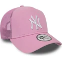 lippikset-kaareva-rekka-vaaleanpunainen-snapback-a-frame-league-essential-new-york-yankees-mlb-new-era