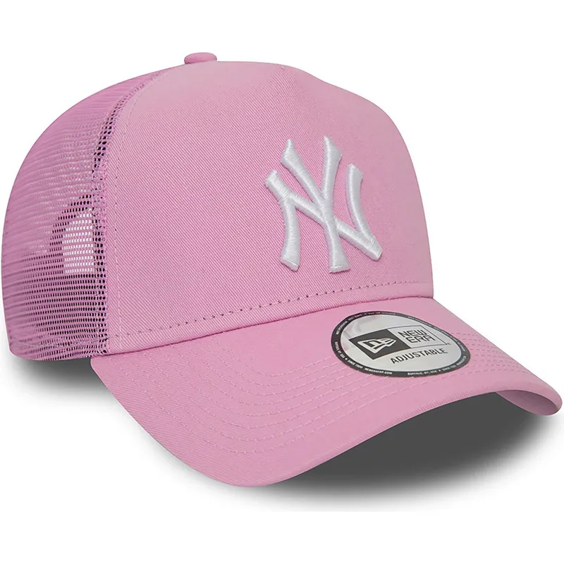 lippikset-kaareva-rekka-vaaleanpunainen-snapback-a-frame-league-essential-new-york-yankees-mlb-new-era