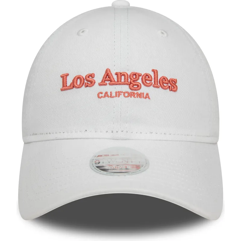 lippikset-kaareva-valkoinen-saadettava-nauha-9twenty-wordmark-los-angeles-california-new-era