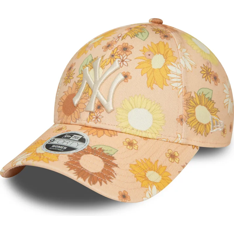 lippikset-kaareva-oranssi-saadettava-nauha-9forty-floral-all-over-print-new-york-yankees-mlb-new-era