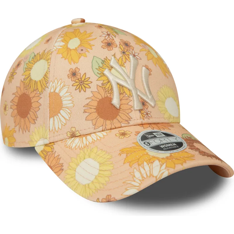 lippikset-kaareva-oranssi-saadettava-nauha-9forty-floral-all-over-print-new-york-yankees-mlb-new-era