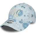 lippikset-kaareva-sininen-saadettava-nauha-9forty-floral-all-over-print-new-york-yankees-mlb-new-era
