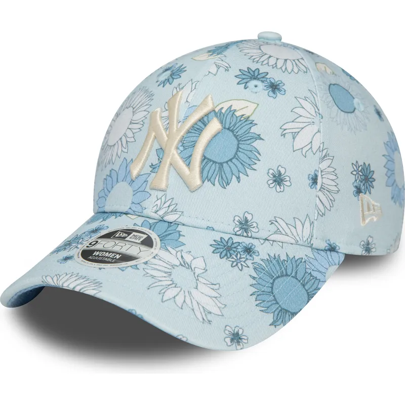 lippikset-kaareva-sininen-saadettava-nauha-9forty-floral-all-over-print-new-york-yankees-mlb-new-era