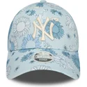 new-era-curved-brim-women-9forty-floral-all-over-print-new-york-yankees-mlb-blue-adjustable-cap