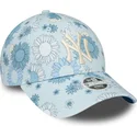 new-era-curved-brim-women-9forty-floral-all-over-print-new-york-yankees-mlb-blue-adjustable-cap