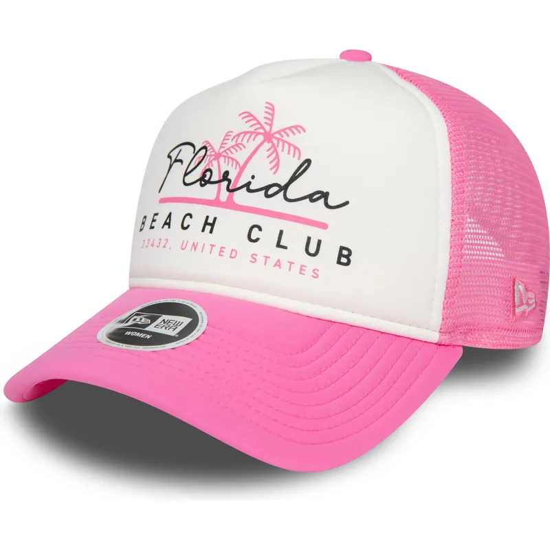lippikset-kaareva-rekka-vaaleanpunainen-snapback-a-frame-foam-front-florida-beach-club-new-era