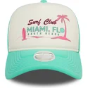 lippikset-kaareva-rekka-vihrea-snapback-a-frame-foam-front-miami-surf-club-florida-new-era