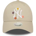 lippikset-kaareva-beige-saadettava-nauha-9forty-flower-new-york-yankees-mlb-new-era