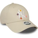 lippikset-kaareva-beige-saadettava-nauha-9forty-flower-new-york-yankees-mlb-new-era