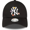lippikset-kaareva-musta-saadettava-nauha-9forty-flower-new-york-yankees-mlb-new-era