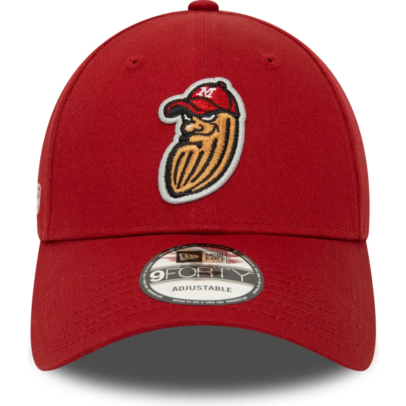 lippikset-kaareva-punainen-saadettava-nauha-9forty-minor-league-modesto-nuts-milb-new-era