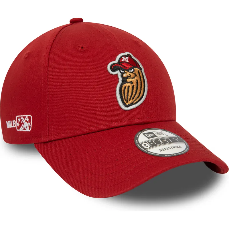 lippikset-kaareva-punainen-saadettava-nauha-9forty-minor-league-modesto-nuts-milb-new-era