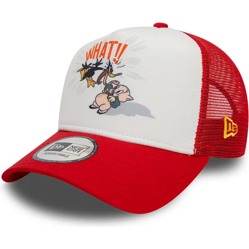 lippikset-kaareva-rekka-punainen-snapback-a-frame-character-pato-lucas-y-porky-pig-looney-tunes-new-era