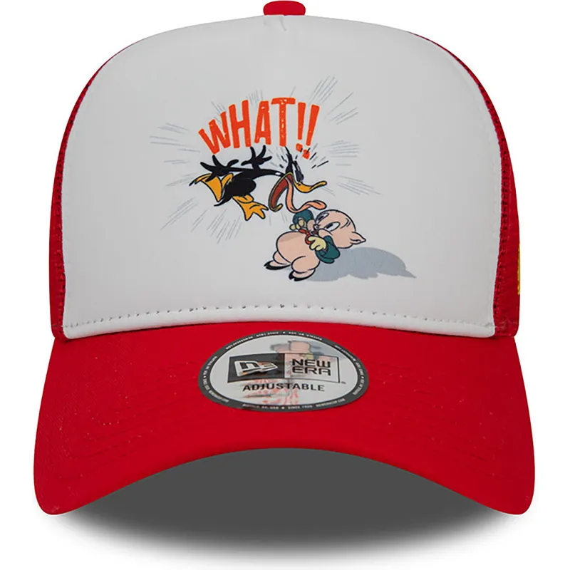 lippikset-kaareva-rekka-punainen-snapback-a-frame-character-pato-lucas-y-porky-pig-looney-tunes-new-era