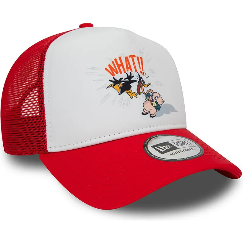 lippikset-kaareva-rekka-punainen-snapback-a-frame-character-pato-lucas-y-porky-pig-looney-tunes-new-era