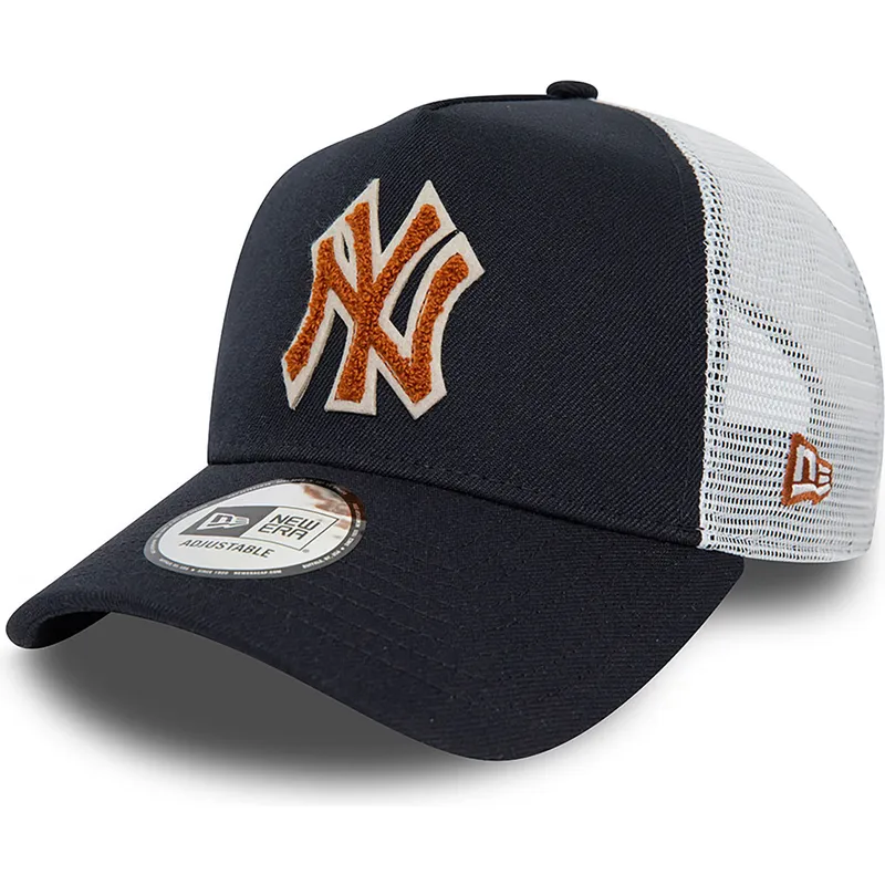 lippikset-kaareva-rekka-laivastonsininen-snapback-a-frame-boucle-new-york-yankees-mlb-new-era