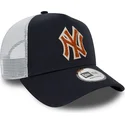 lippikset-kaareva-rekka-laivastonsininen-snapback-a-frame-boucle-new-york-yankees-mlb-new-era