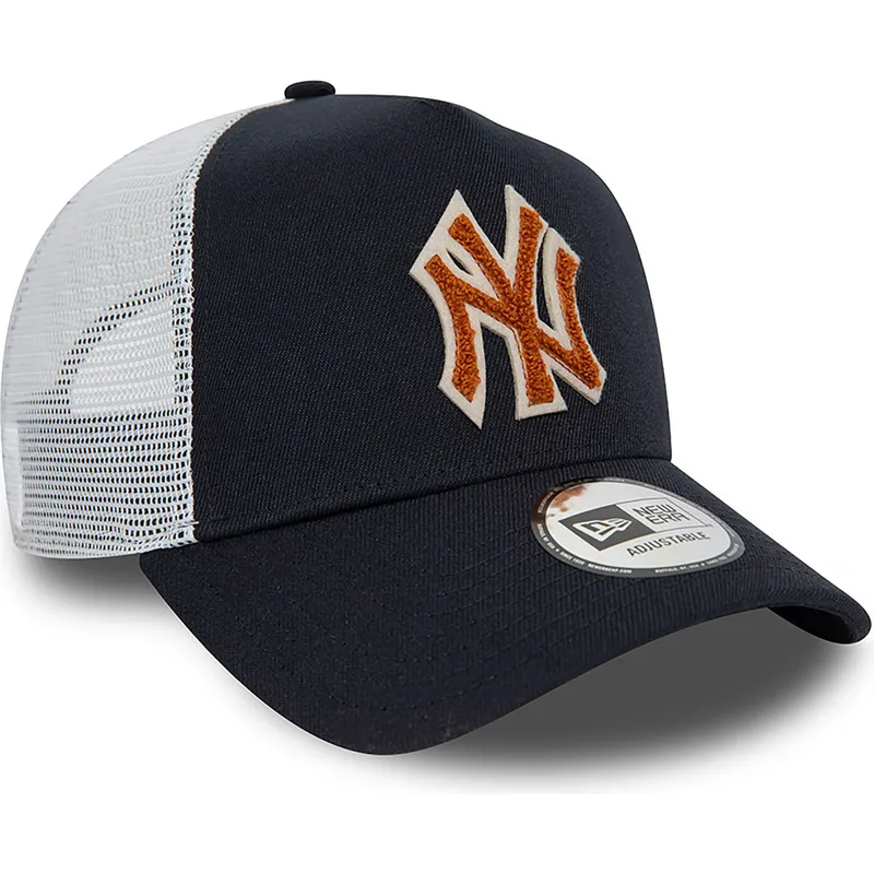 lippikset-kaareva-rekka-laivastonsininen-snapback-a-frame-boucle-new-york-yankees-mlb-new-era