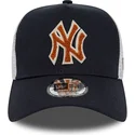 lippikset-kaareva-rekka-laivastonsininen-snapback-a-frame-boucle-new-york-yankees-mlb-new-era
