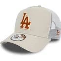 lippikset-kaareva-rekka-beige-snapback-a-frame-boucle-los-angeles-dodgers-mlb-new-era