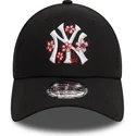 lippikset-kaareva-musta-saadettava-nauha-9forty-flower-icon-new-york-yankees-mlb-new-era