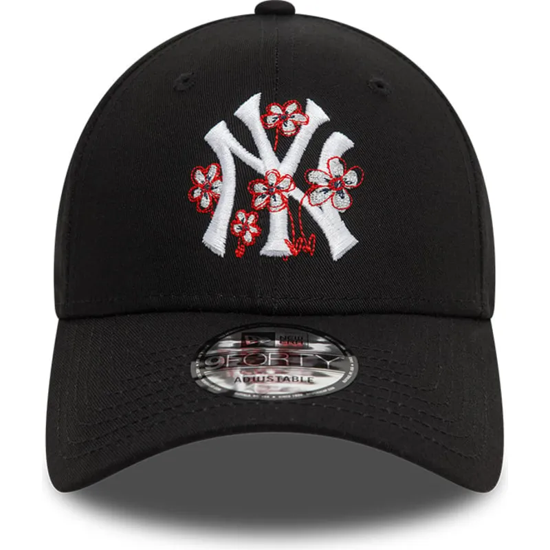 lippikset-kaareva-musta-saadettava-nauha-9forty-flower-icon-new-york-yankees-mlb-new-era