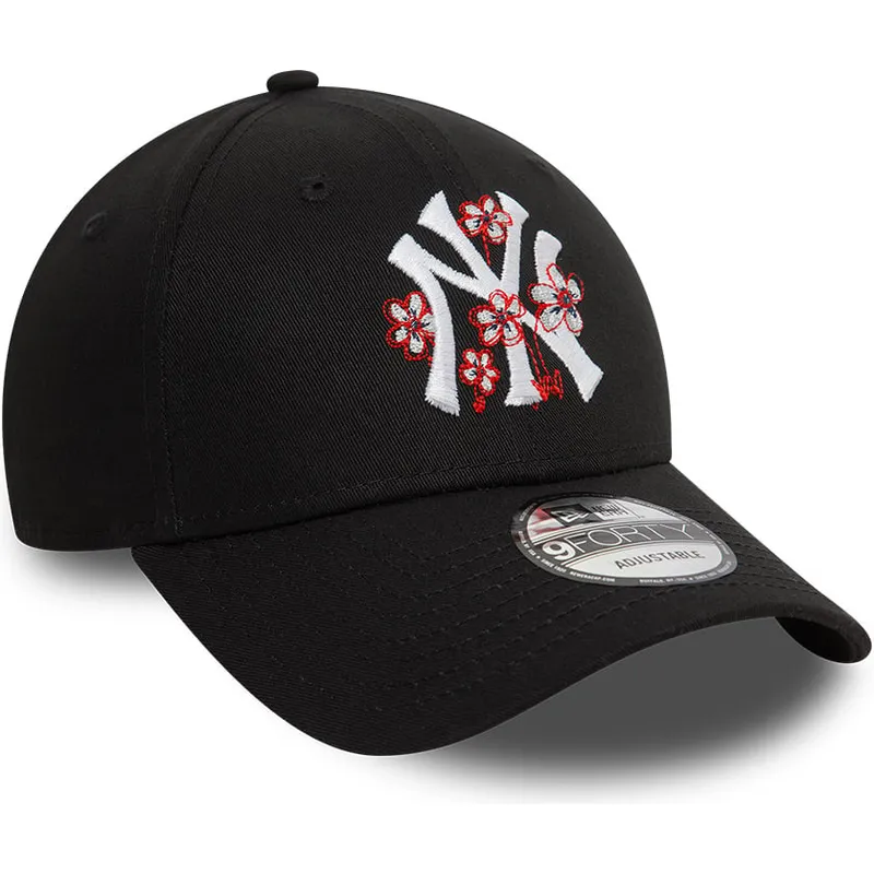 lippikset-kaareva-musta-saadettava-nauha-9forty-flower-icon-new-york-yankees-mlb-new-era