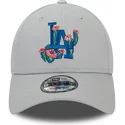 lippikset-kaareva-harmaa-saadettava-nauha-9forty-flower-icon-los-angeles-dodgers-mlb-new-era