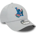 lippikset-kaareva-harmaa-saadettava-nauha-9forty-flower-icon-los-angeles-dodgers-mlb-new-era