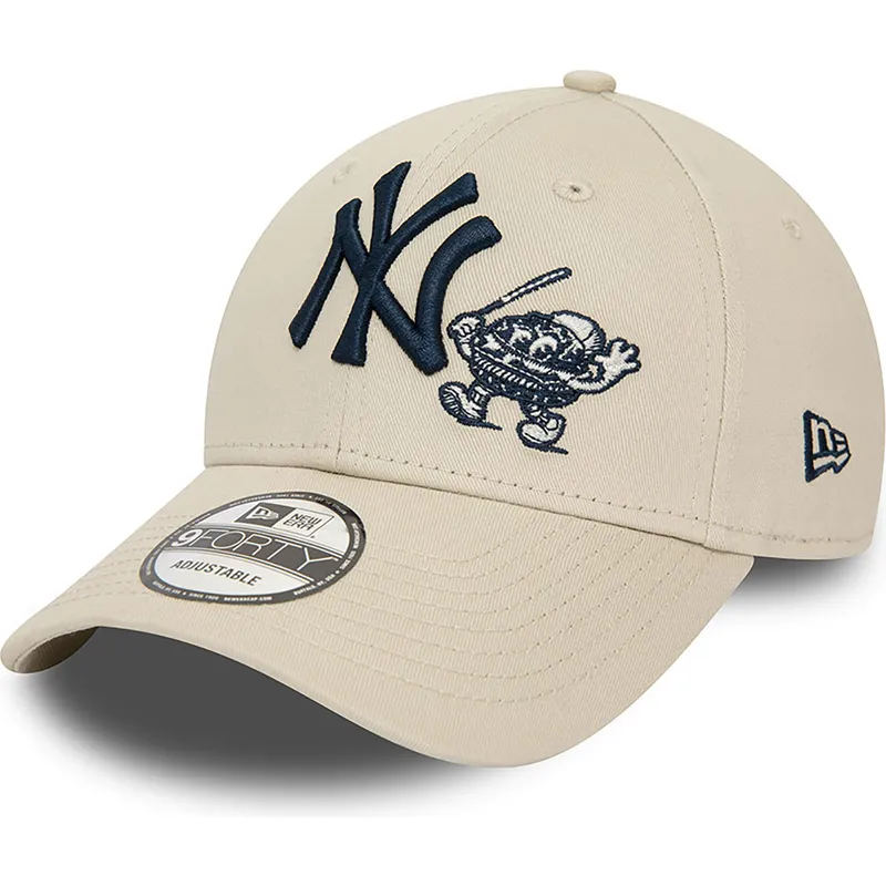 lippikset-kaareva-beige-saadettava-nauha-9forty-food-character-new-york-yankees-mlb-new-era