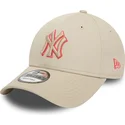 lippikset-kaareva-beige-saadettava-nauha-9forty-team-outline-new-york-yankees-mlb-new-era