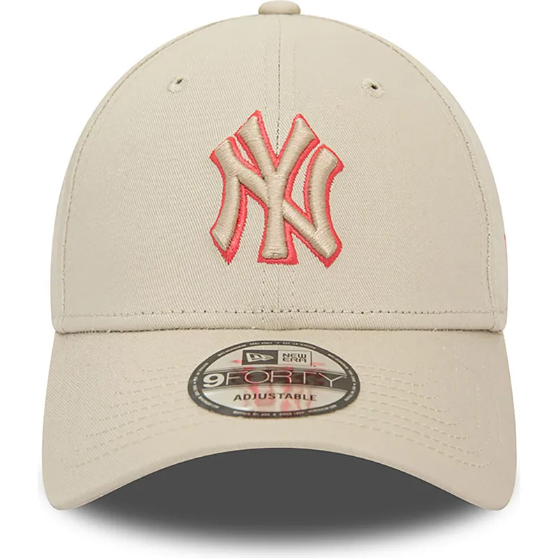 lippikset-kaareva-beige-saadettava-nauha-9forty-team-outline-new-york-yankees-mlb-new-era