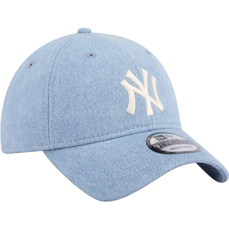 lippikset-kaareva-sininen-saadettava-nauha-9twenty-washed-denim-new-york-yankees-mlb-new-era
